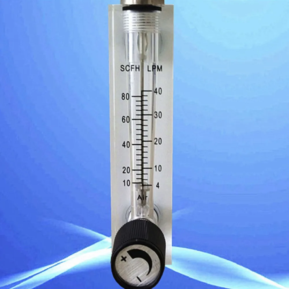 

LZM-6T 4-40LPM /10-80SCFH panel type acrylic flowmeter Air (flow meter) with adjust valve bass fitting Female air