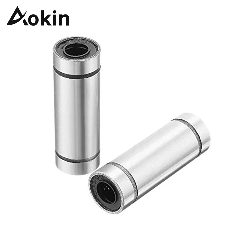 Aokin 2pcs LM6LUU 6x12x35mm Linear Ball Bearings Double Side Rubber Seal Linear Motion Ball Bearing Bushing Linear Bearing 6mm