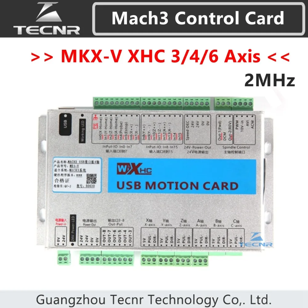 

XHC Mach3 MKX-V 3 4 6 axis USB Breakout Board MK3-V MK4-V MK6-V Motion Control Card 2MHz For CNC Engraving Cutting Machine