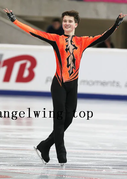 

Boys Figure Skating Suit for Competition Custom Men Ice Skating Suits with Trousers Man Skating Suits Free Shipping