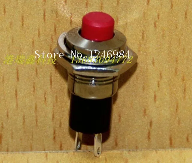 [SA]Taiwan normally open M10 circular red metal no lock button switch reset switch PB605 B by -pass--50pcs/lot