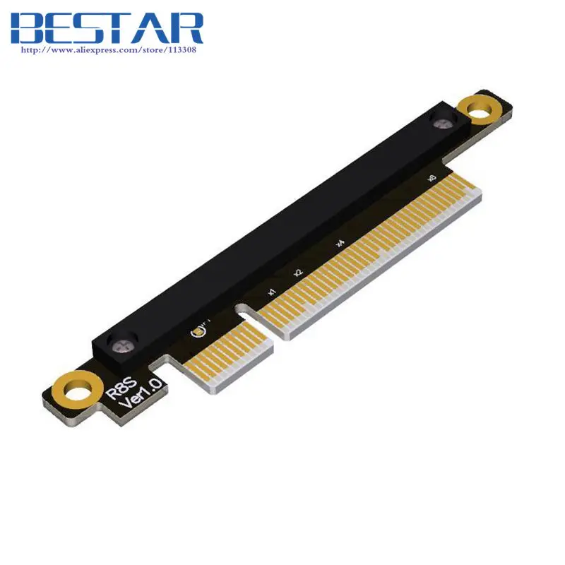 Gen3.0 PCIe 8x to PCIe 16x Graphics card extension Riser Cable 1ft 2ft Elbow Design Right Angle 64G/bps PCI-E X8 X16 PCI-Express