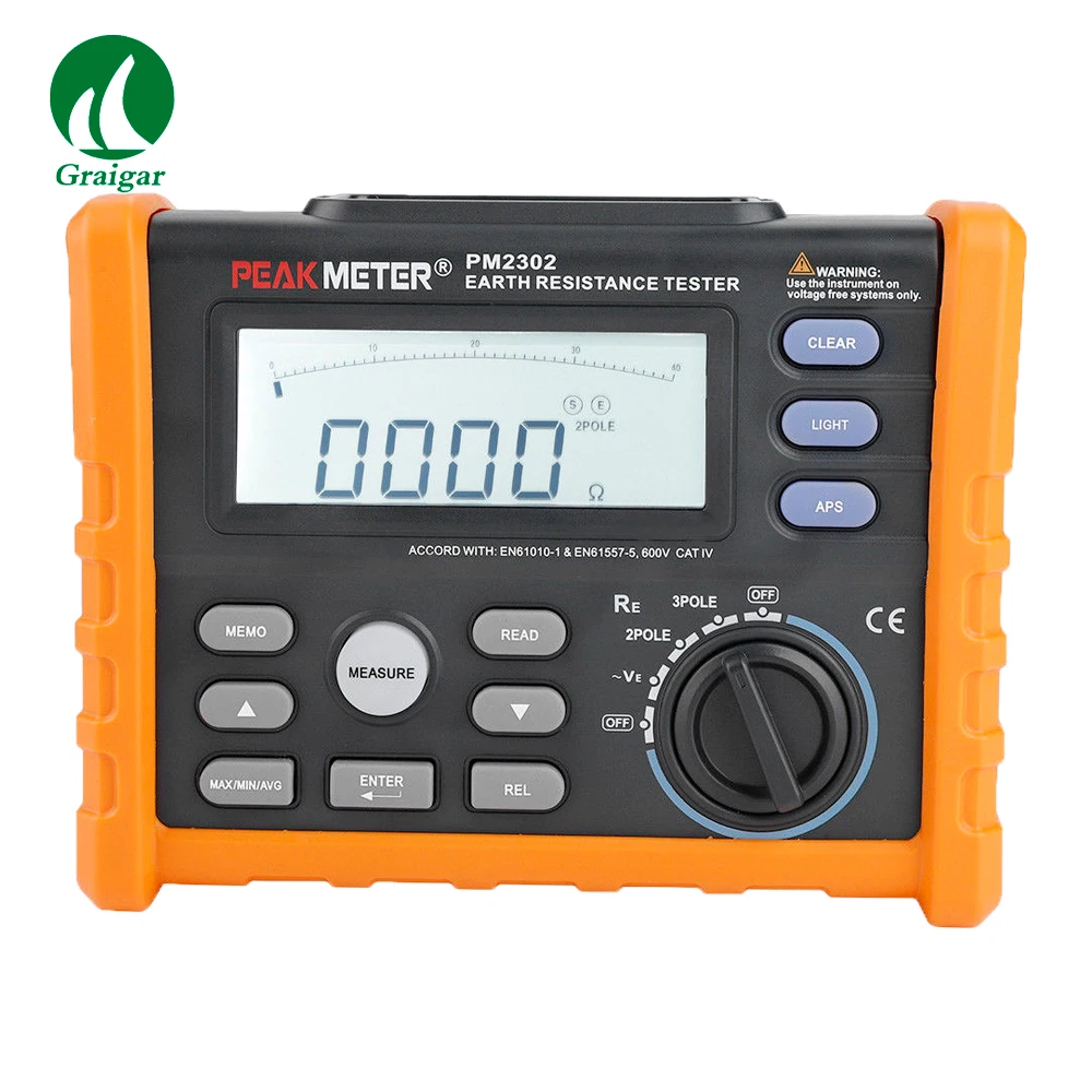 Digital Ground Earth Resistance Voltage Tester Meter PM2302 Earth Meter