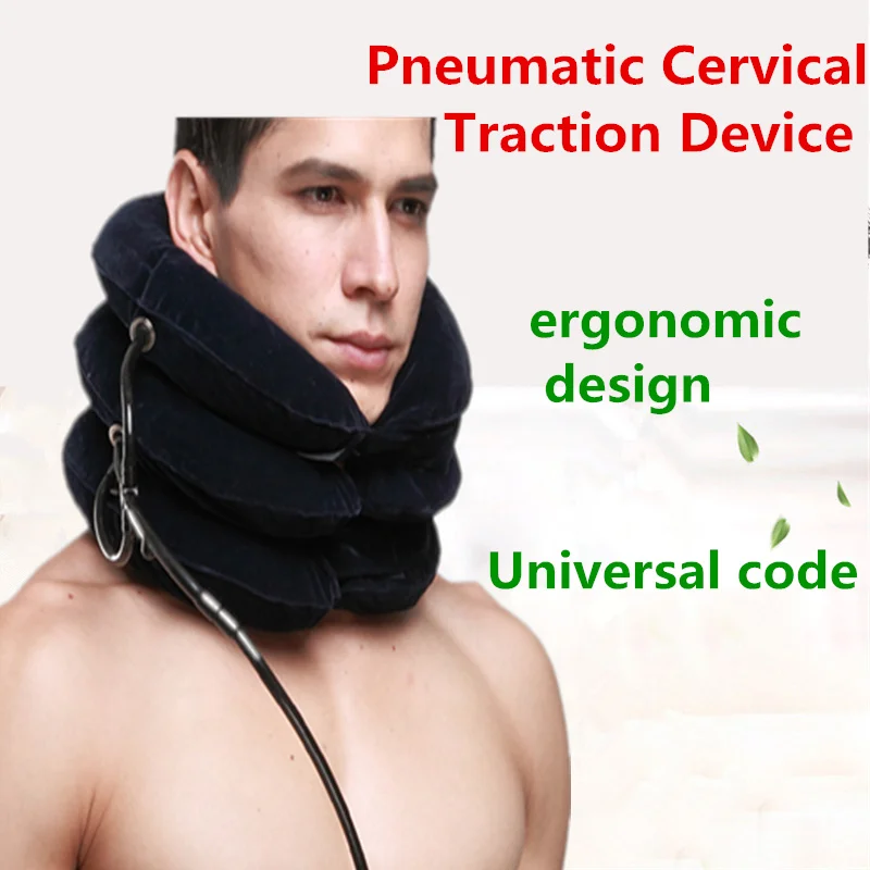 

household adjustable stretched neck traction device pneumatic cervical traction device velvet care hanging neck