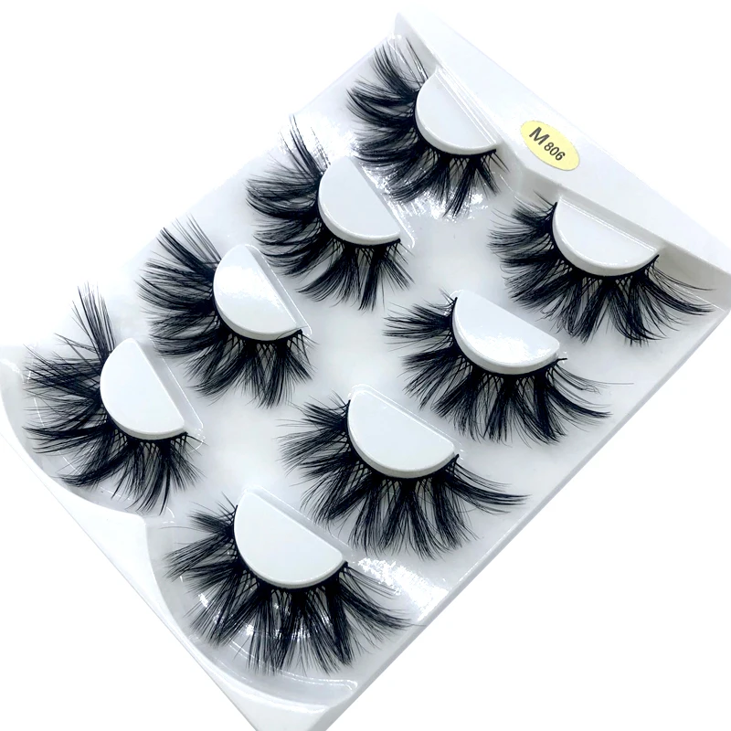 4/7 Pairs 3D Mink Hair False Eyelashes 15-25mm Lashes Thick Long Wispy Fluffy Handmade Cruelty-free Mink Eyelash Makeup Tools