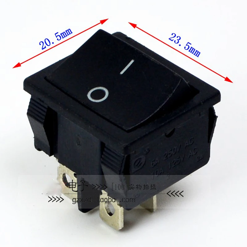 10pcs Pure copper feet KCD5 rocker power switch two gear four feet 4P boat switch 21*24MM 2 gear 4 feet