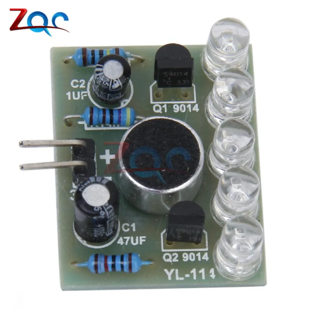 DC 3V-5.5V LED Indicator Sound Control Melody Lamp Sensor Electronic Production DIY Kits Suite Material FR-4 A Fiberglass Board