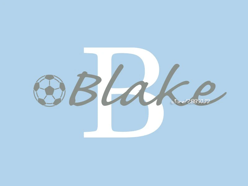 Soccer Ball Custom Name Wall Stickers Monogram Wall Decal for Girls and Boys Room Decoration Removable Wallpaper Poster SA642