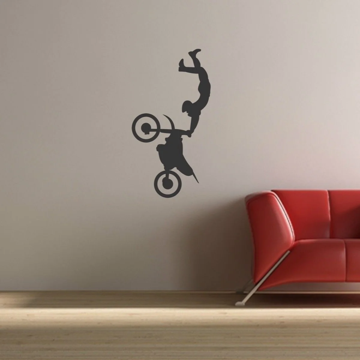 Motorcycle motocross stunt action vinyl sticker for play room decoration