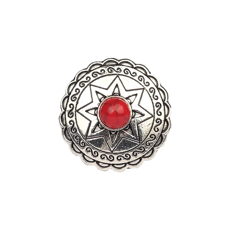 Boutons décoratifs en alliage de Zinc, breloques, en forme d'étoile ronde, pour bricolage, bijoux, accessoires, 3 pièces/lot, 29mm