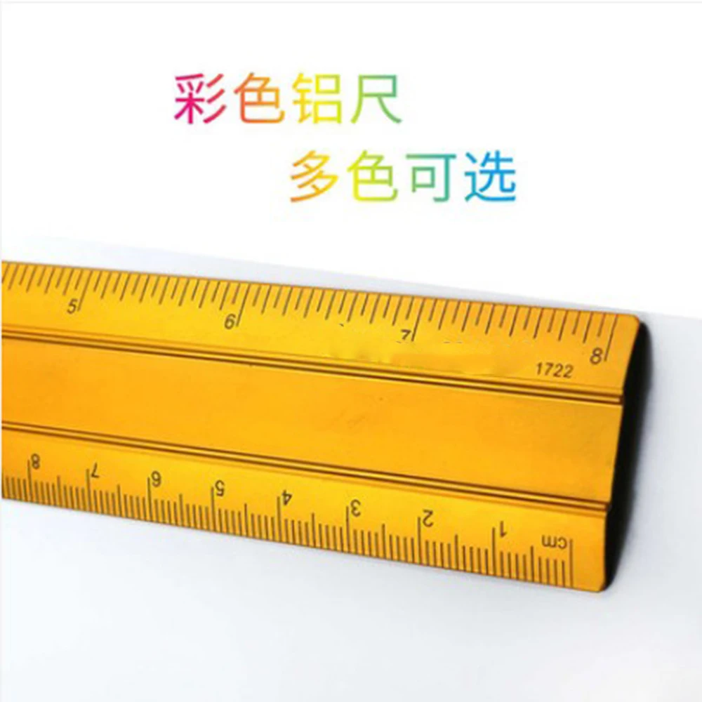 High Quality 15cm 20cm 30cm Aluminum alloy Ruler Metric Rule Precision Measuring Tool Learning office Stationery