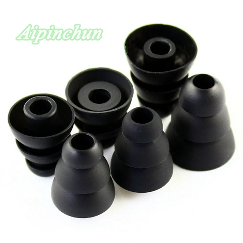 Aipinchun 6 Pairs 3 Sizes (S M L) Three Layer Silicone In-Ear Earphone Earbuds Headset Eartips Earplug Ear Pads Headphone