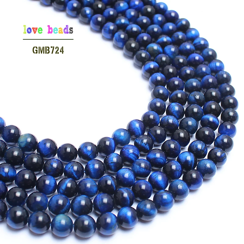 A++ Natural Stone Beads Blue Tiger Eye Round Beads For Jewelry Making 15inch Pick Size 6.8.10.12mm Making Bracelet-F00125