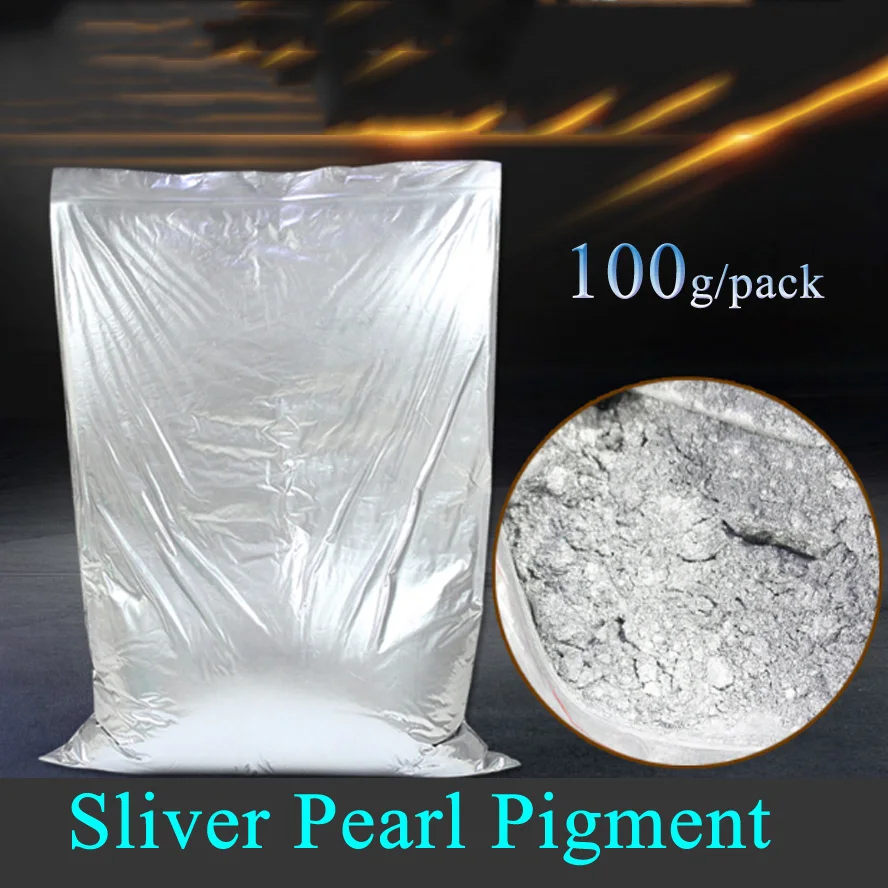 

100g/pack Sliver pearl pigment diy ceramic powder paints coating Automotive Coatings art crafts coloring for leather