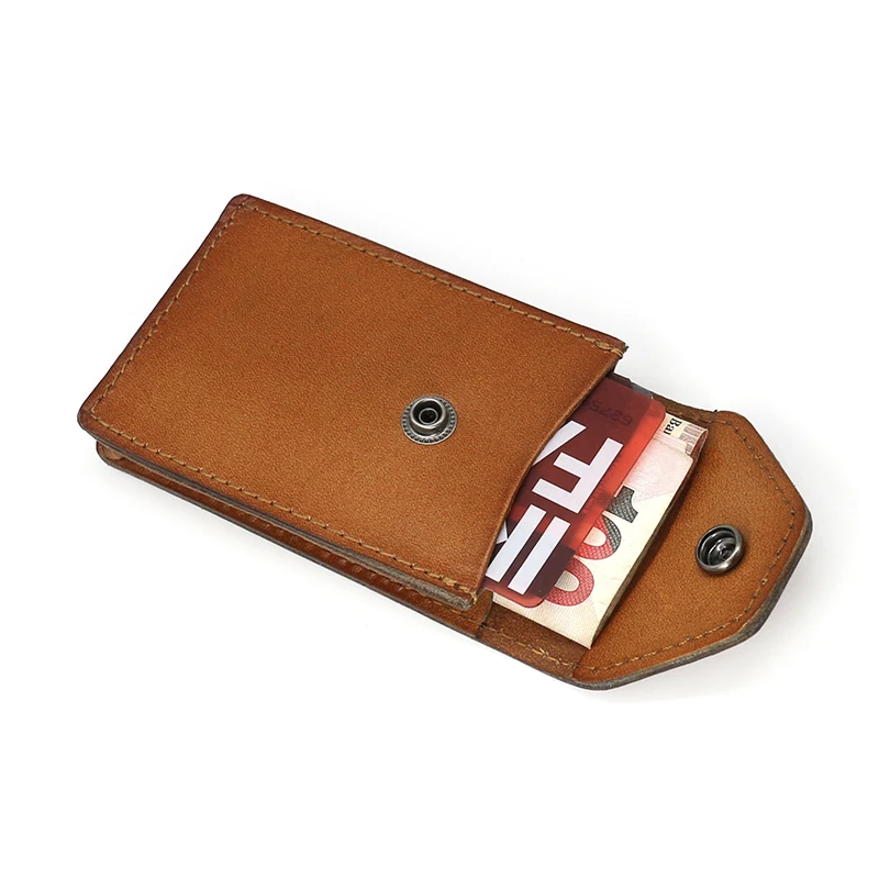 Business Card Case Genuine Leather Luxury Vintage Men Bus Name ID Credit Card Holder Cowskin Women Mini Coin Purses