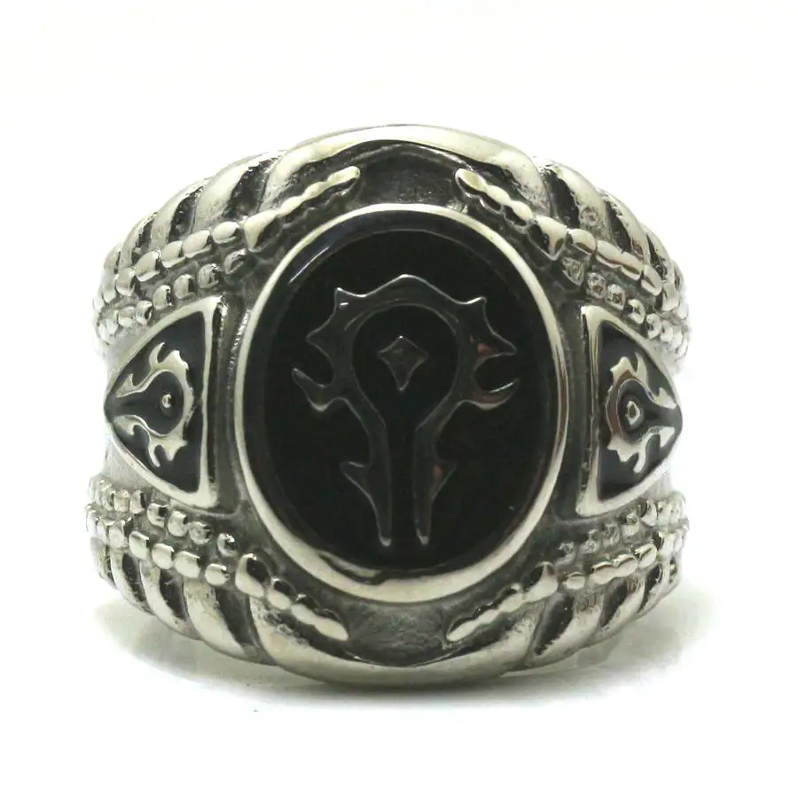 Anillo de World of Warcraft de acero inoxidable 316L Unisex, Tamaño 7 a tamaño 15