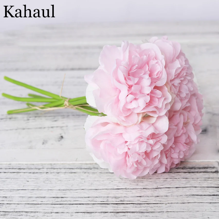 peony artificial artificial silk flowers for home decoration wedding bouquet for bride high quality fake flower faux living room