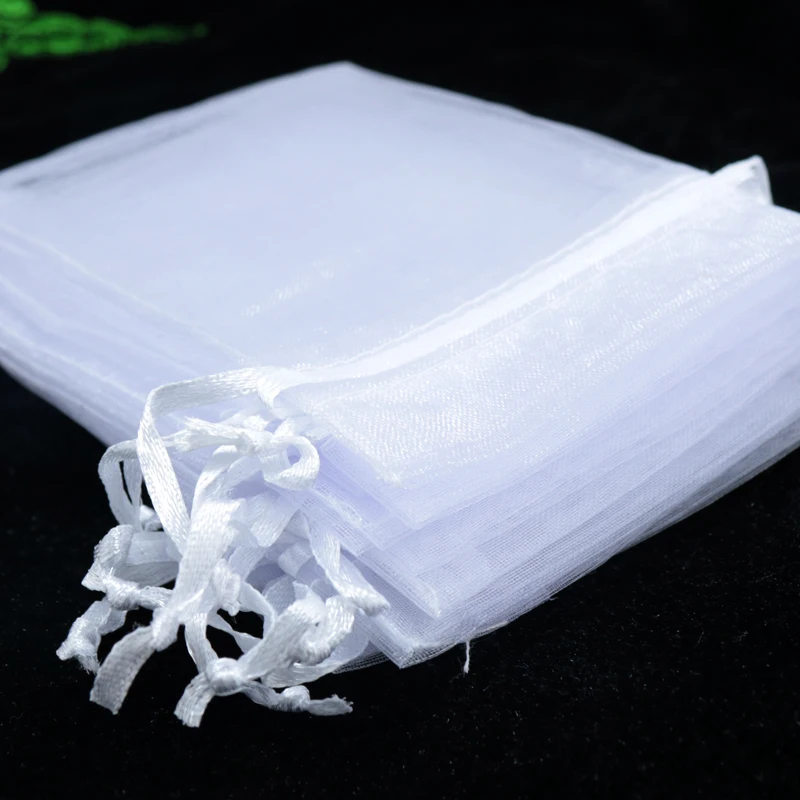 

500pcs/lot 13x18cm White Organza Bags Bracelet Jewelry Packaging Bags Wedding Party Favors Drawstring Gift Bag & Pouches