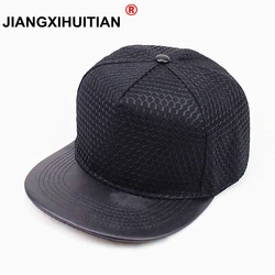 2017 NEW popular good quality snap back baseball cap men fashion women hat flat PU brim hip hop snapback cap 5 colors