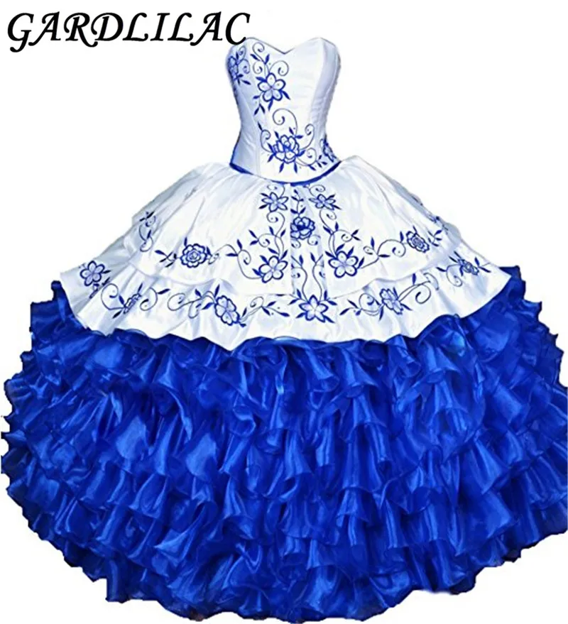 Gardlilac-Vestidos De quinceañera con bordado azul y Roayl, ropa De baile De 15 años, dulce, 16, 2021