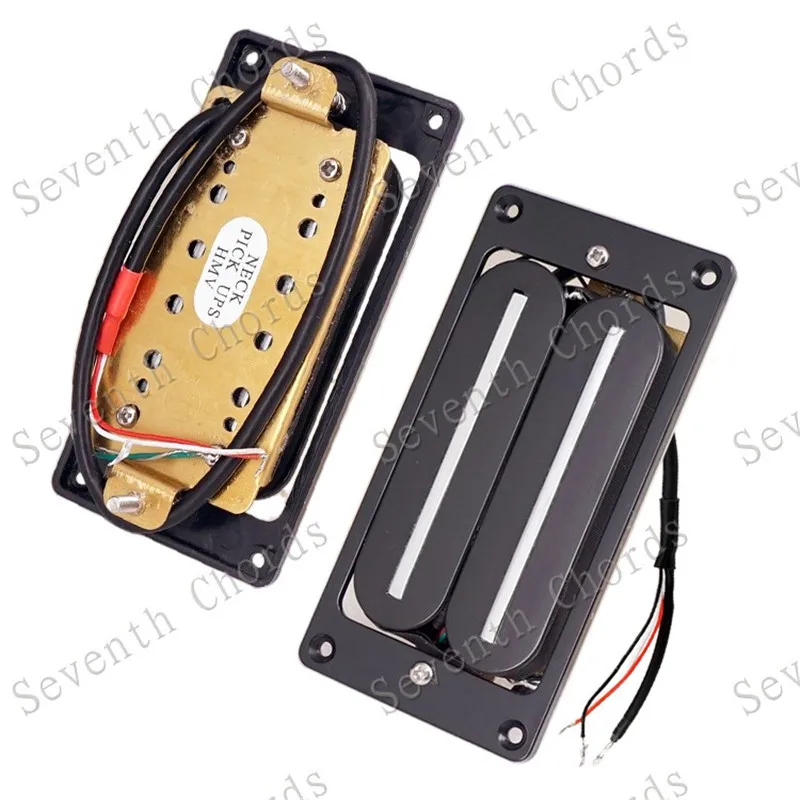 Ein Set mit 2 Stück Hot Rail Dual-Blade-Elektro-Gitarren-Humbucker-Tonabnehmern für Hals und Steg, 4-Draht-Tonabnehmer, Weiß oder Schwarz wählbar – Detail 3