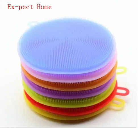 100 pcs Silicone Brush Magic Dish Bowl Pot Pan Wash Cleaning Brushes Cooking Tool Cleaner Sponges Scouring Pads