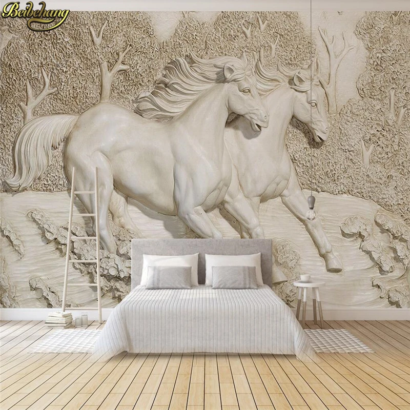 beibehang  para quarto Custom photo wall paper animals mural Running horse speeding horse 3d mural wallpaper for living room