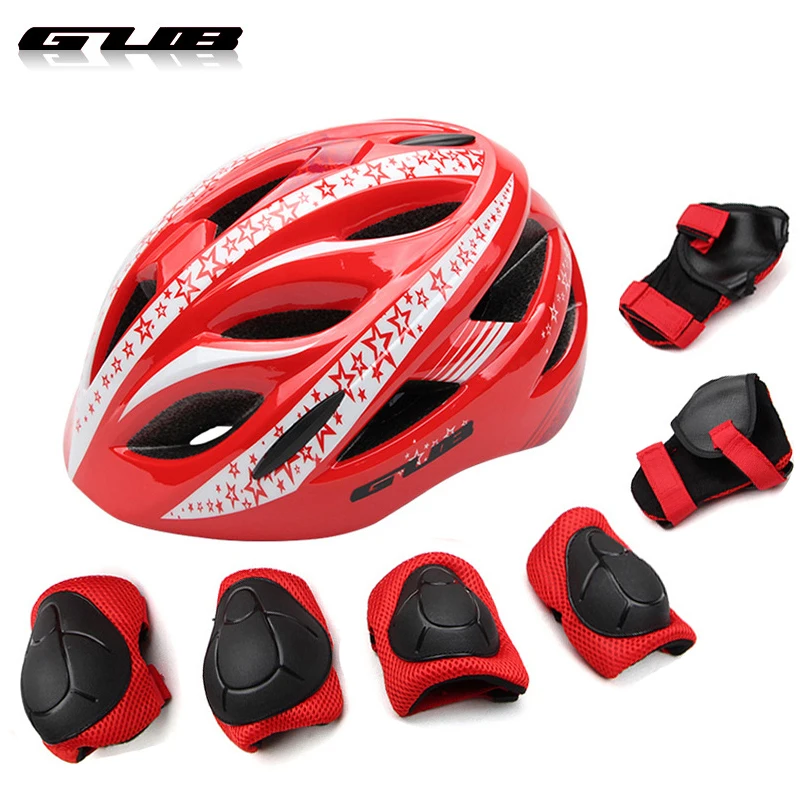 

7PCS GUB Cycling Outdoor Skating Kids Helmets Ultralight Children Bicycle Safety Helmet with Protection gear Equipment 47-52cm