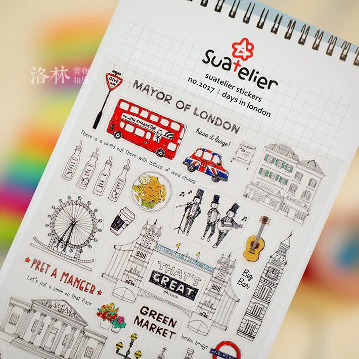 Kreative London Urlaub Aufkleber Tagebuch Aufkleber Scrapbook Dekoration PVC Briefpapier Aufkleber