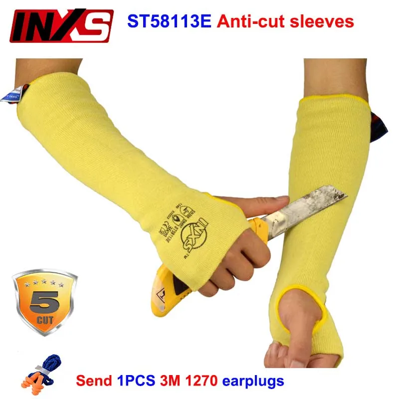 SAFETY-INXS ST58113E Anti-cut sleeves 45cm Flame retardant cut proof gloves Glass treatment Machining Level 5 Safety guard