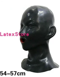 Latex 3D mask ears black  red mouth gags lip facing sheath tongue gag  adult sex games sex game  bdsm sex mask hood bondage mask