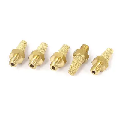 M5 Thread Brass Pneumatic Air Exhaust Breather Muffler Filter 5pcs