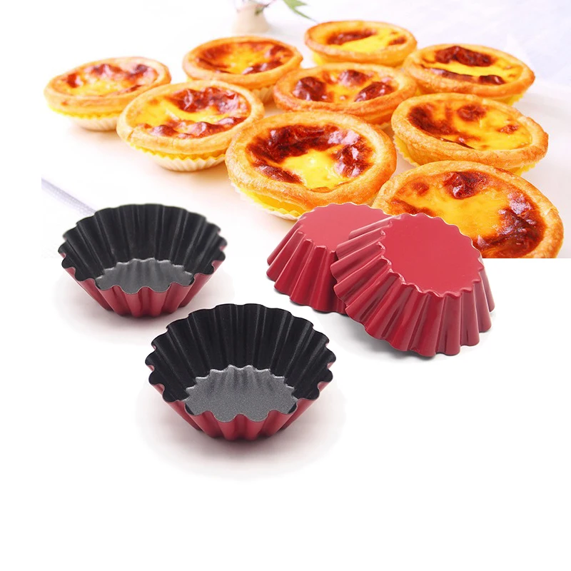 

12-Pack Vibrant Round Reusable and Nonstick Cupcake and Muffin Baking Cup, (Red 6x4x2cm)
