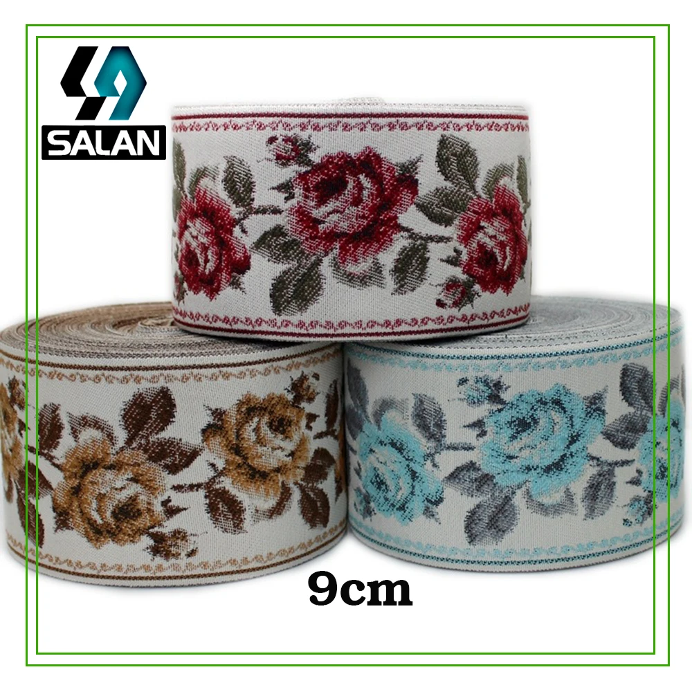 9cm new three - color jacquard ribbon cotton embroidery lace retro curtains exquisite tablecloth lace accessories