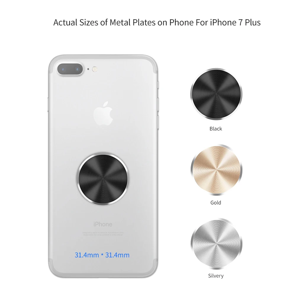 FLOVEME-disco magnético para soporte de teléfono para coche, placa de Metal Universal con lámina de hierro, para montaje magnético