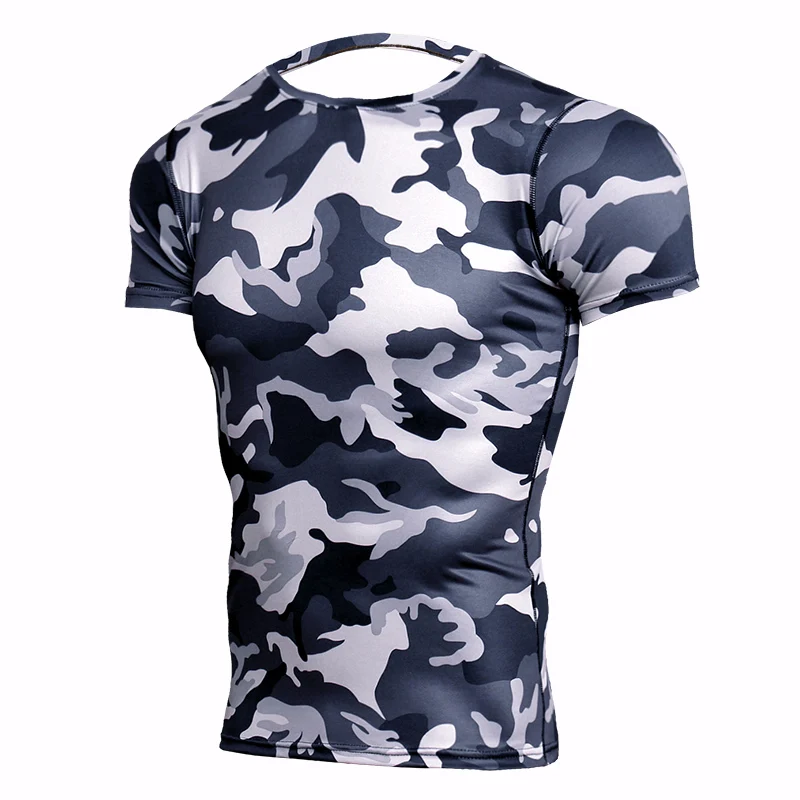 Aismz Army Green Camo T Shirts Men Fitness Compression Shirts Short Sleeve T-Shirt Bodybuilding Camiseta Rashguard Tees Tights