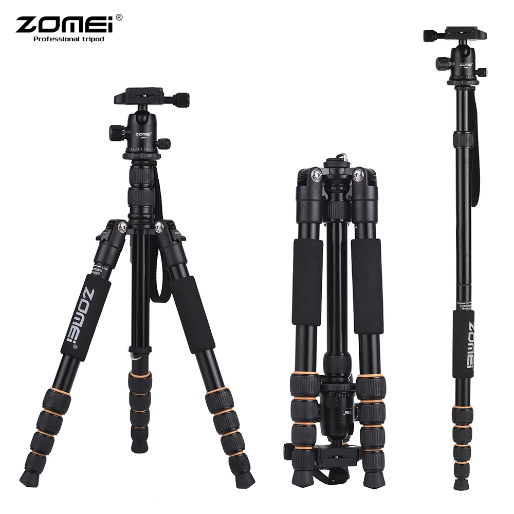 cz stock ZOMEI Q100 Q111 Q555 Q666 Q666C Camera Tripod Travel Portable Camera Tripod for Canon Nikon Sony DSLR Camera Tripod