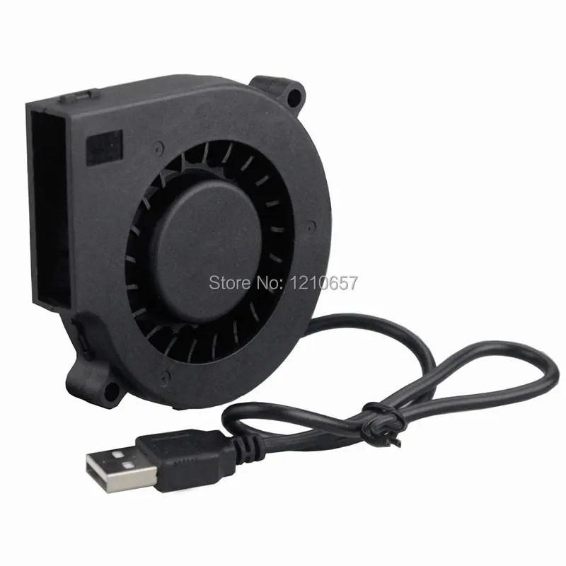 50 PCS Gdstime DC 7515 5V USB 7cm 75mm x 15mm 70mm Turbine Brushless Cooling Blower Fan