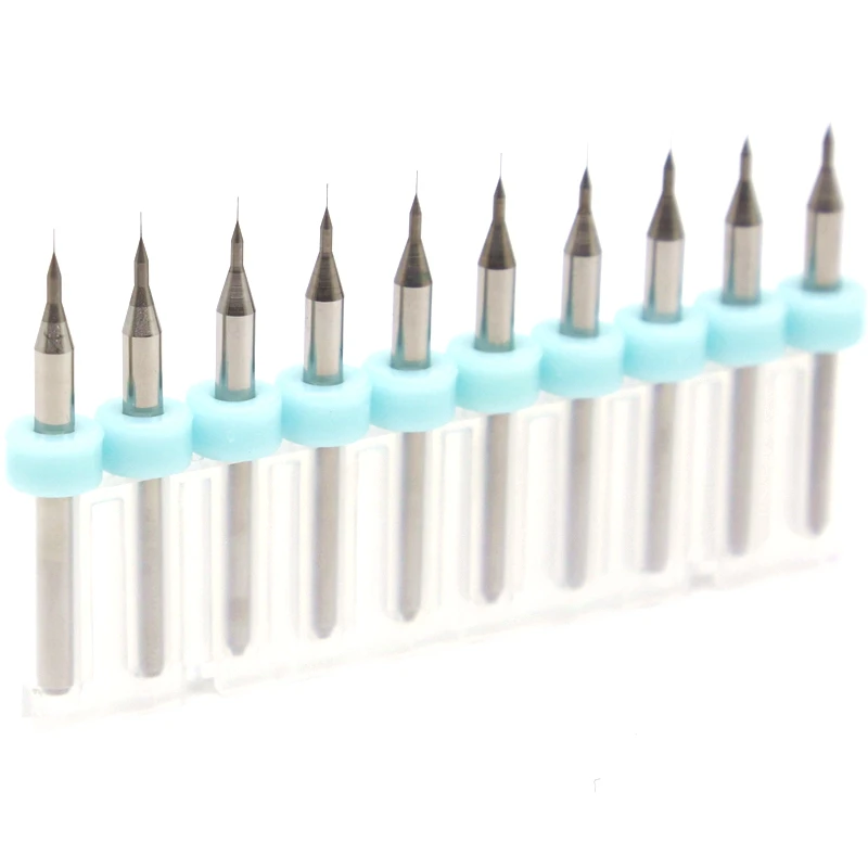 PCB drill set 0.1mm 0.15mm tungsten carbide CNC router metal drilling tools multifunctional wood twist drill 10PCS