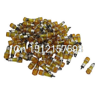 100 Pcs DC 24V 10mm Yellow  Red Illuminated Signal Indicator Light Pilot Lamp XD10-3