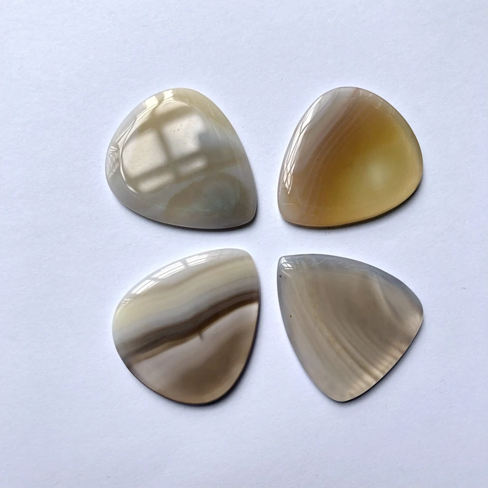 Gray Agate Chalcedony Crystal Stone Guitar Pick,