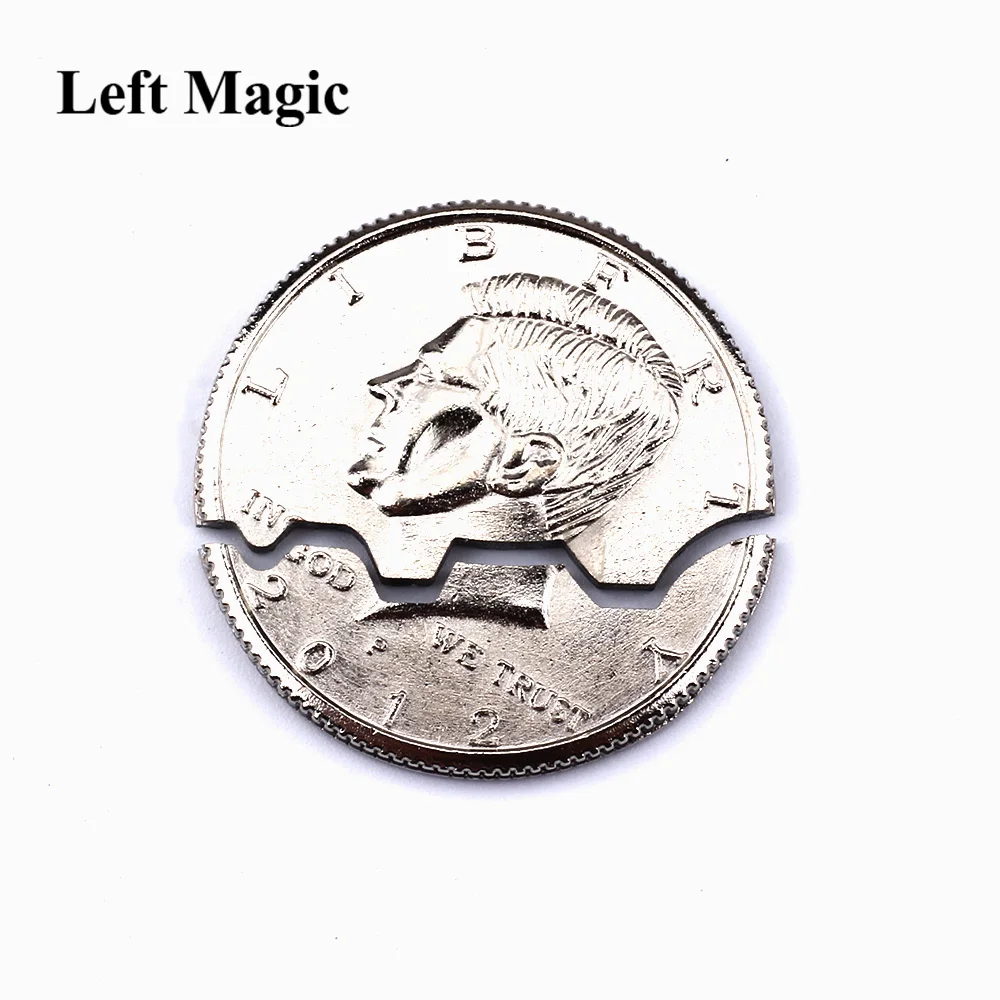 Magic Ripped Coin Trick Illusion and Restored Gift Funny Magic Tricks Toy Folding Coin Bite Coin Dollar Version Magic B1013