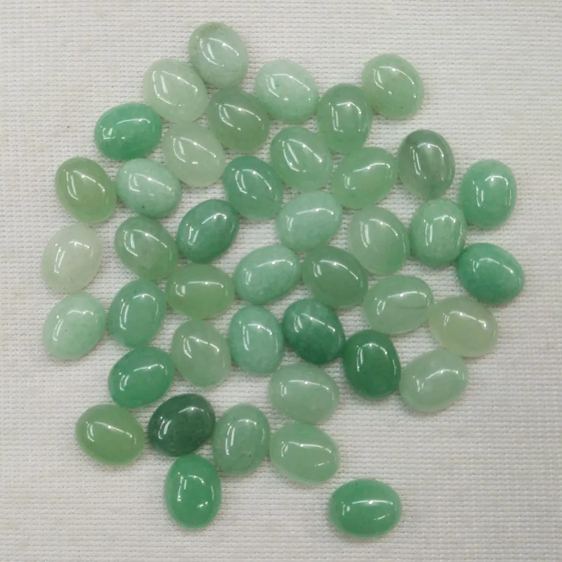 Fashion natural green aventurine stone Oval CAB CABOCHON 8x10mm beads charm for jewelry making wholesale 50pcs/lot free