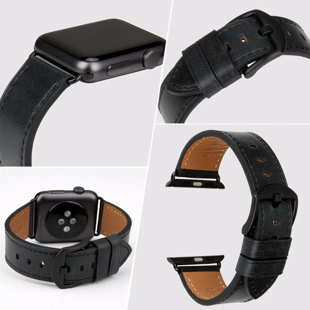 Top Quality Leather Strap For Apple Watch Band 45mm 41mm 44mm 40mm 42mm 38mm Series 7 6 SE 5 4 3 iWatch Watchband