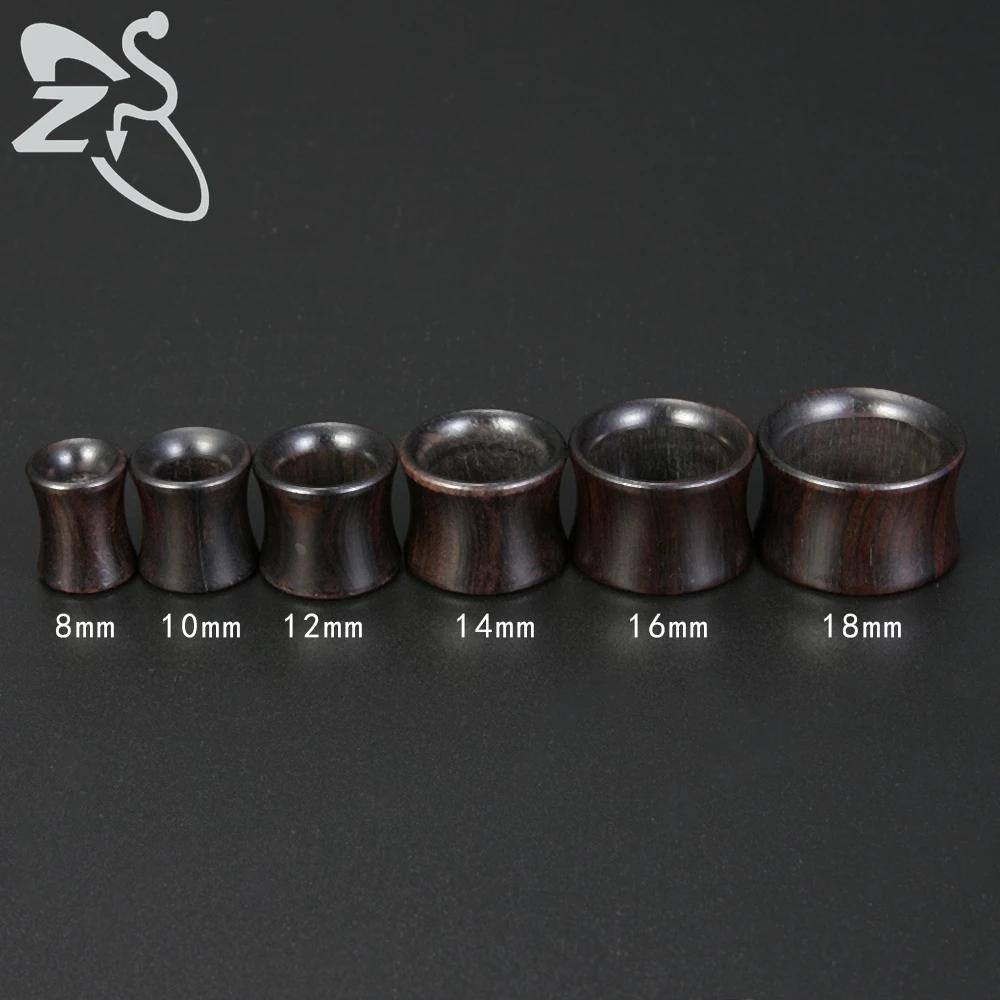 8-18mm Wood Ear Tunnel Piercings Plugs Black Expansion Male Stretcher Gauges Punk Fashion Body Piercing Ear Taper Body Jewelry