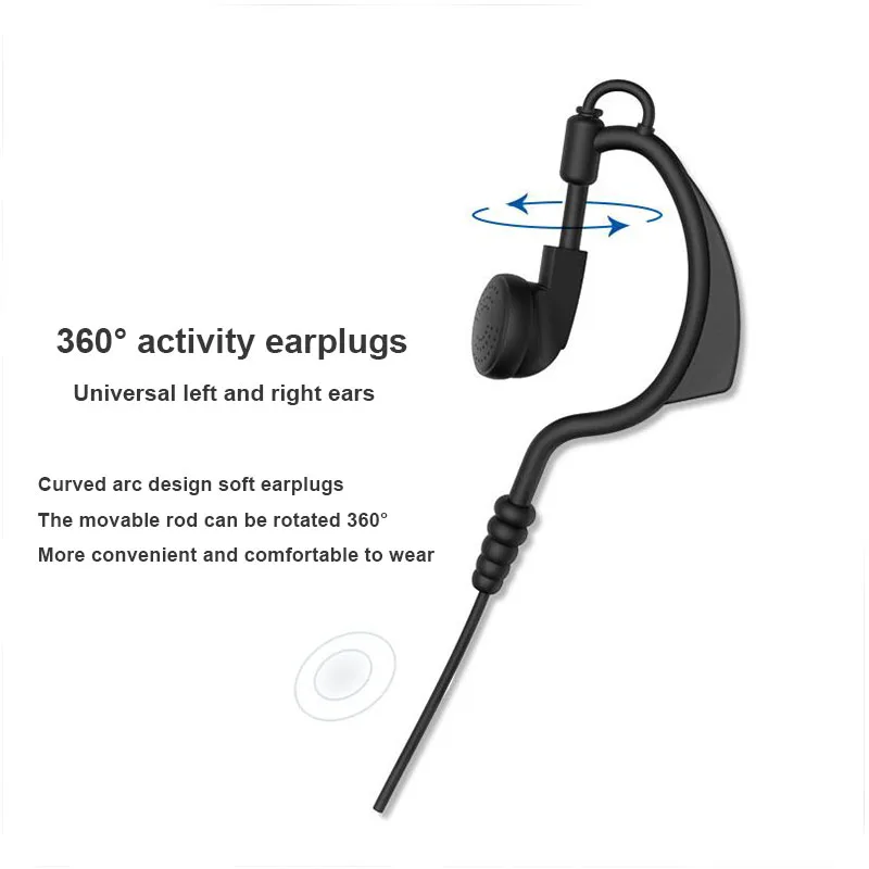 Universal Two Ways Ham Radio Earpiece For Baofeng BF-888S UV5R Walkie Talkie 992 Earwear Unilateral Headphone Earphone K-Plug