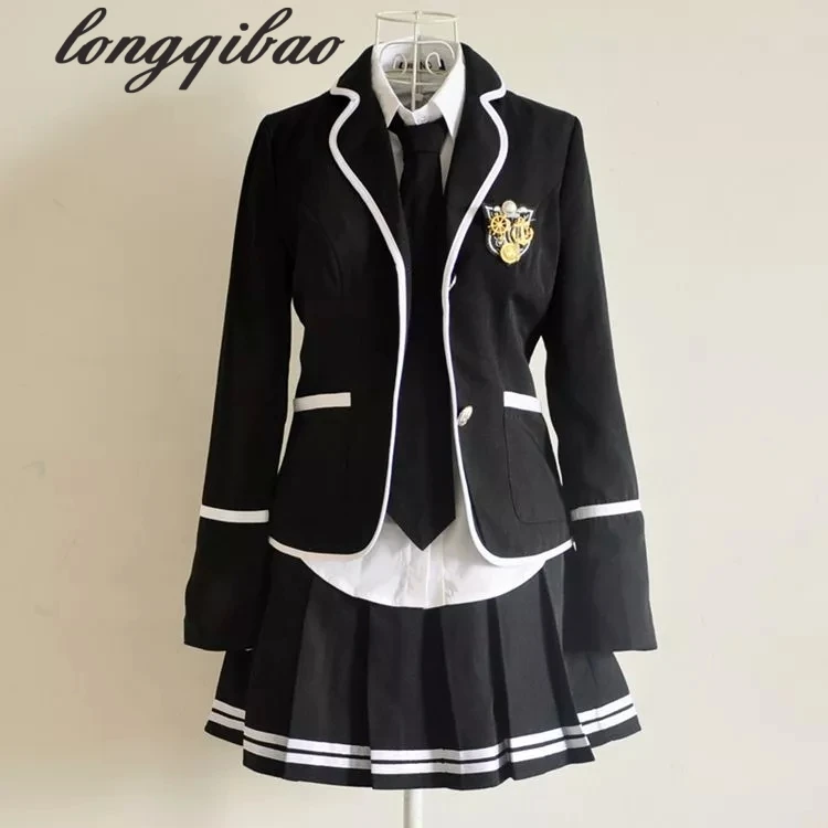 Uniforme escolar de manga comprida, uniforme japonês e coreia do sul jk, uniforme para estudantes, meninos e meninas