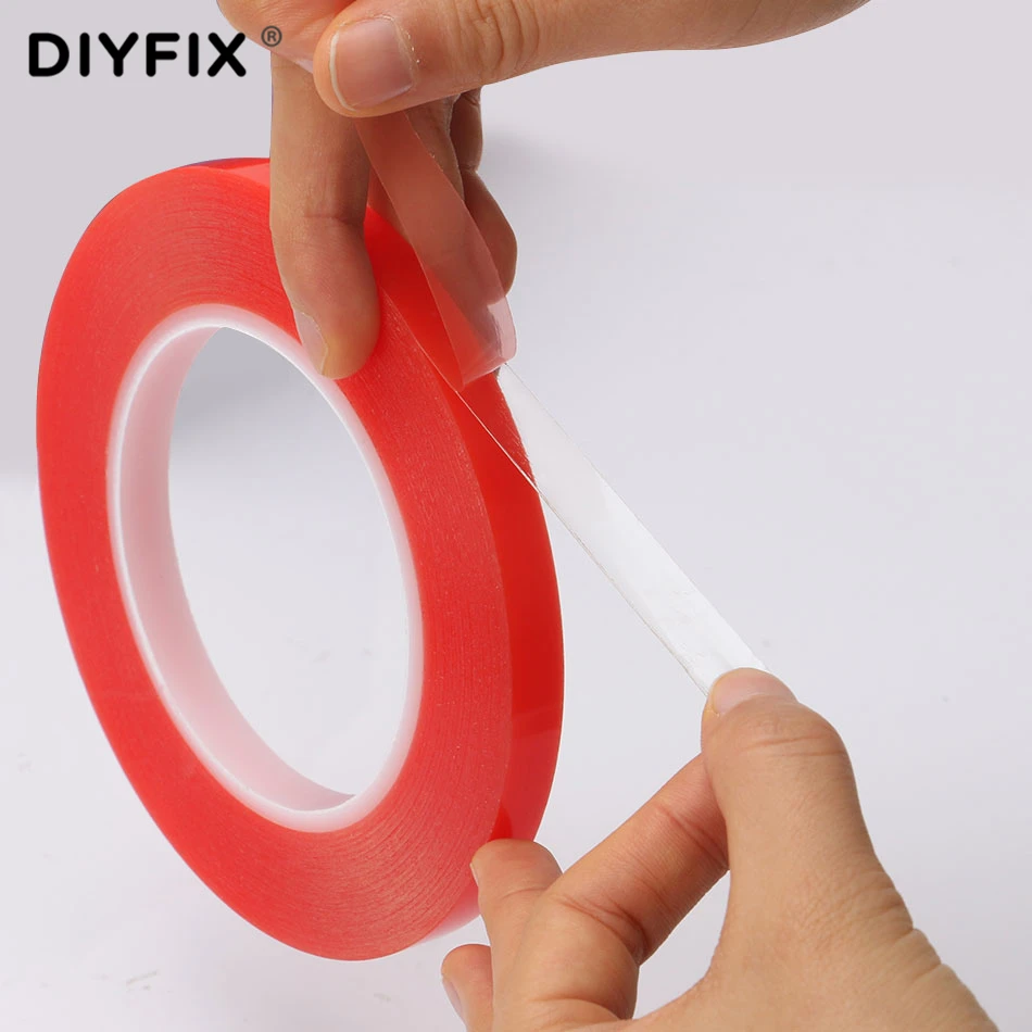 Diyfix 1mm de largura resistente ao calor adesivo de dupla face transparente adesivo fita clara