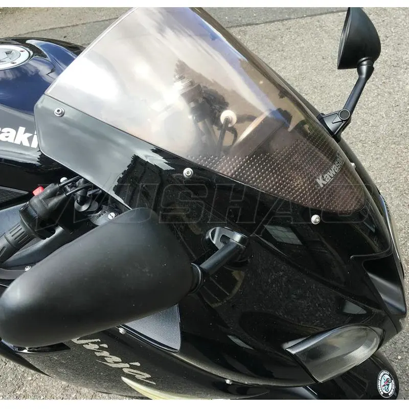 Double Bubble Windshield WindScreen Screen For 2005 2006 2007 2008 Kawasaki Ninja 636 ZX6R ZX-6R ZX10R ZX-10R ZX 6R 10R Black