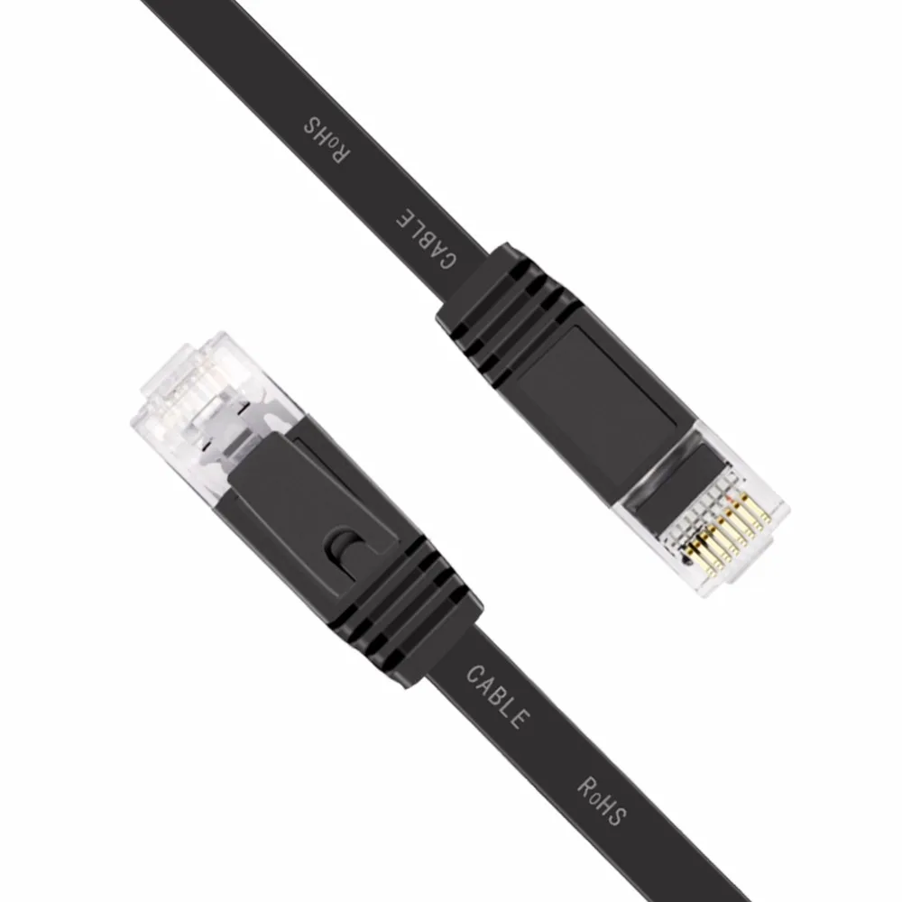 CNCOB Cat6 Gigabit Ethernet Cable - Flat Internet Network Jumper - Home High Speed Cable - rj45 Computer Broadband Connector